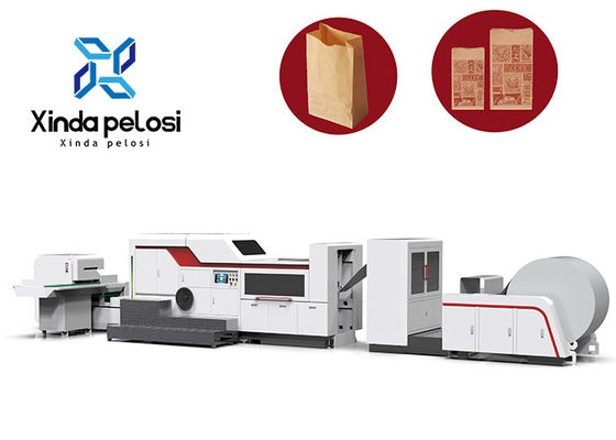 380V 50Hz Automatic Kraft Food Paper Bag Production Machine With Flat Handle
